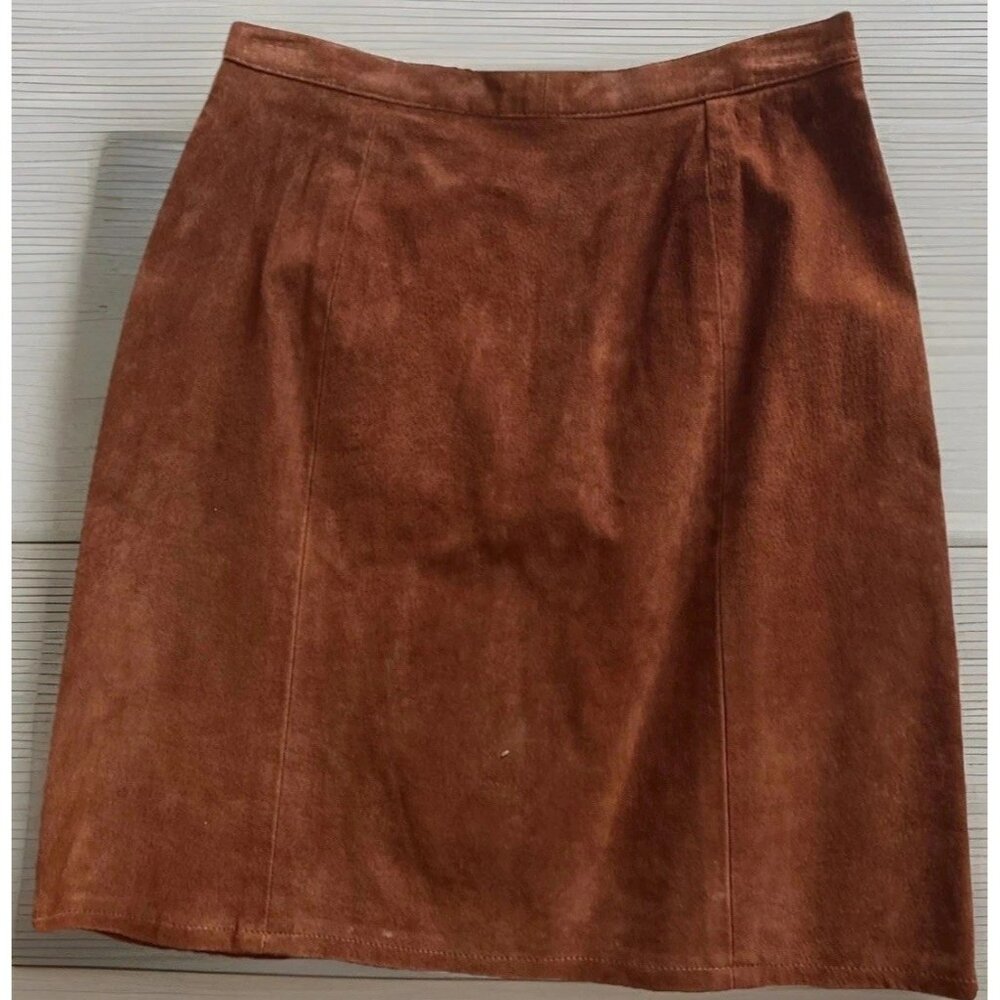 Forever Western Women's Brown Suede Mini Skirt SZ 9/10 Lined Zipper Closure NWT